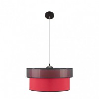 Distribuidor - Lâmpadas Diversas | Colgantes Moderno | COLGANTE FELIX NEGRO/ROJO 1XE27 REGX50X50 CM Ref: 172995007